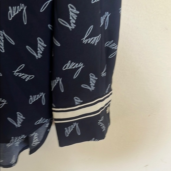 DKNY Navy Blue Blouse with White Pattern - Picture 6 of 6